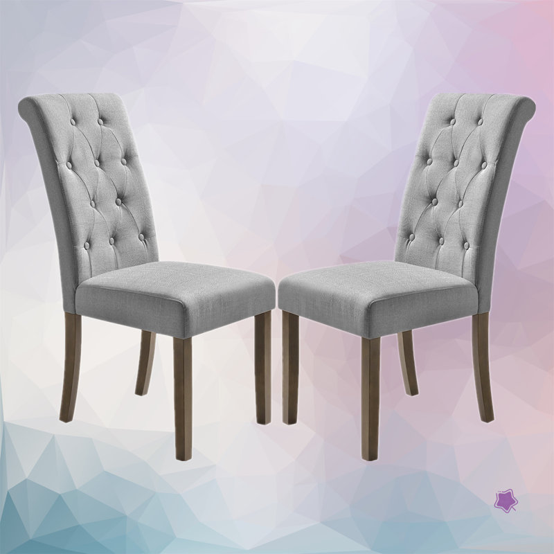Red Barrel Studio® Rockhampton Tufted Linen Side Dining Chairs Wayfair